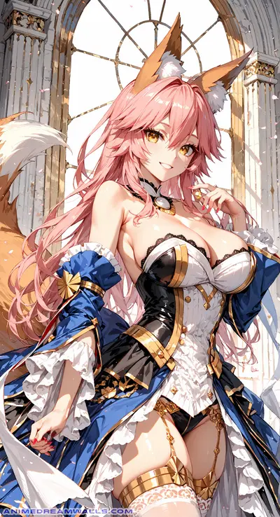 Tamamo no Mae from Fate Series EXTRA, 1465x2688 2K FHD Wallpaper